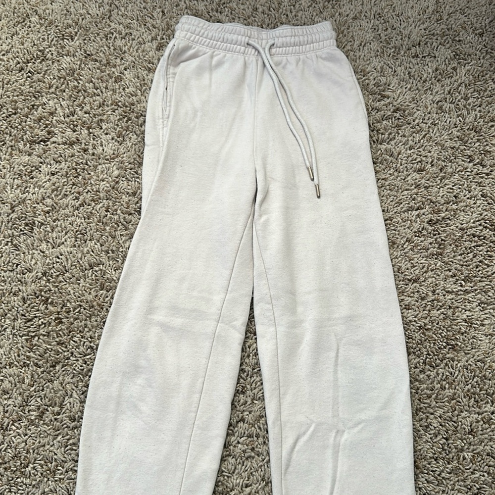 white/ very light pink sweatpants with drawstring